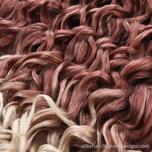High Quality 24 inch Ombre Gray Black Afro Curl Water Wave Braids Ocean Wave Curly Synthetic Crochet Braiding Hair Extension